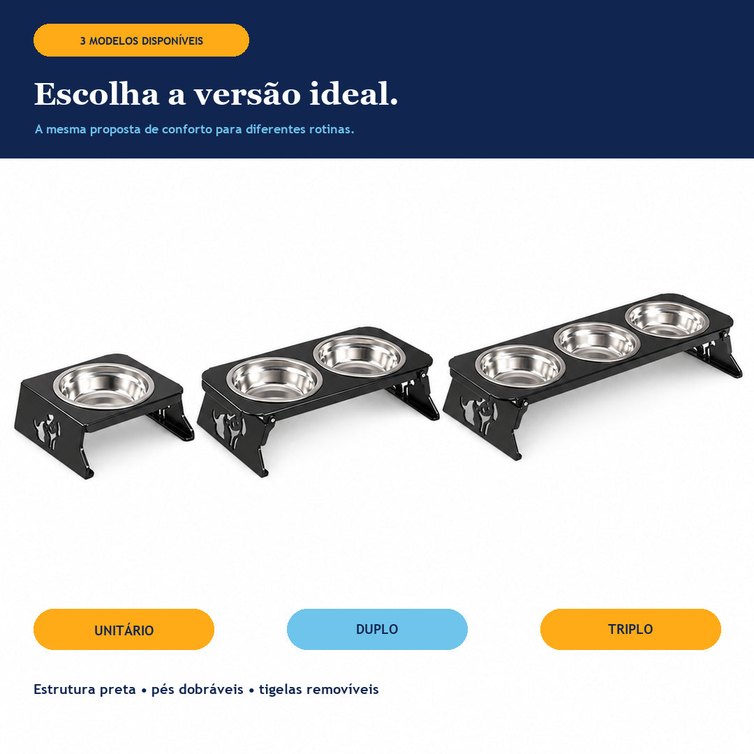 Comedouro Elevado para pets de Metal