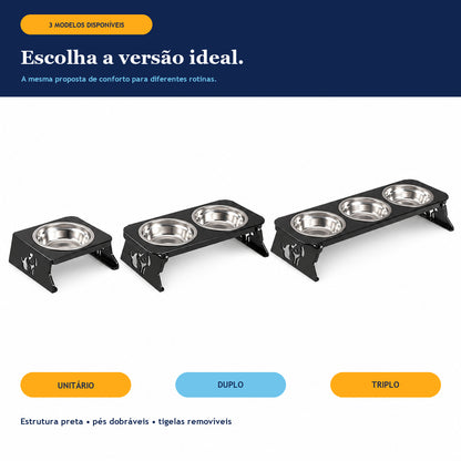 Comedouro Elevado para pets de Metal