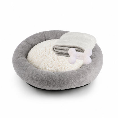 Cama, Cobertor e Osso de pelucia - Combo Conforto