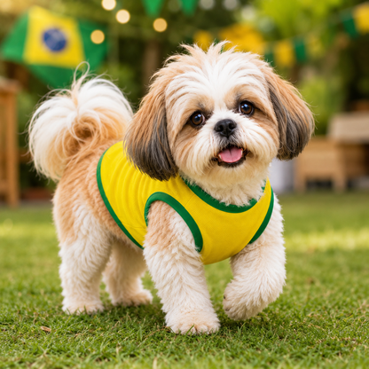 Blusa da seleção Brasileira pra cães - Promoção Copa do Mundo 2026