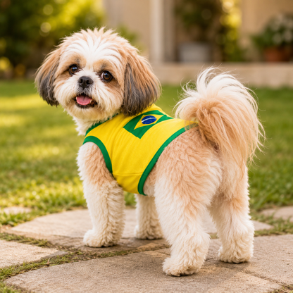 Blusa da seleção Brasileira pra cães - Promoção Copa do Mundo 2026