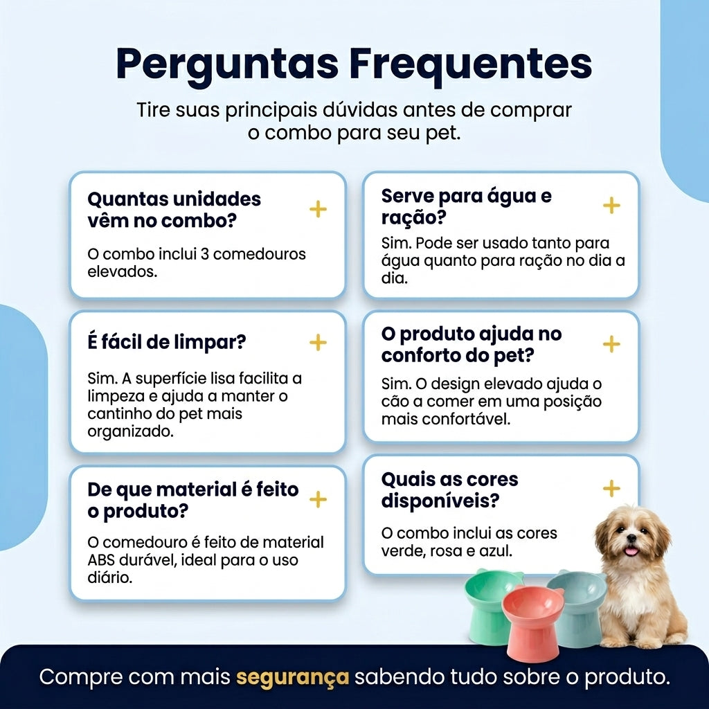 Comedouro Elevado Para Pets